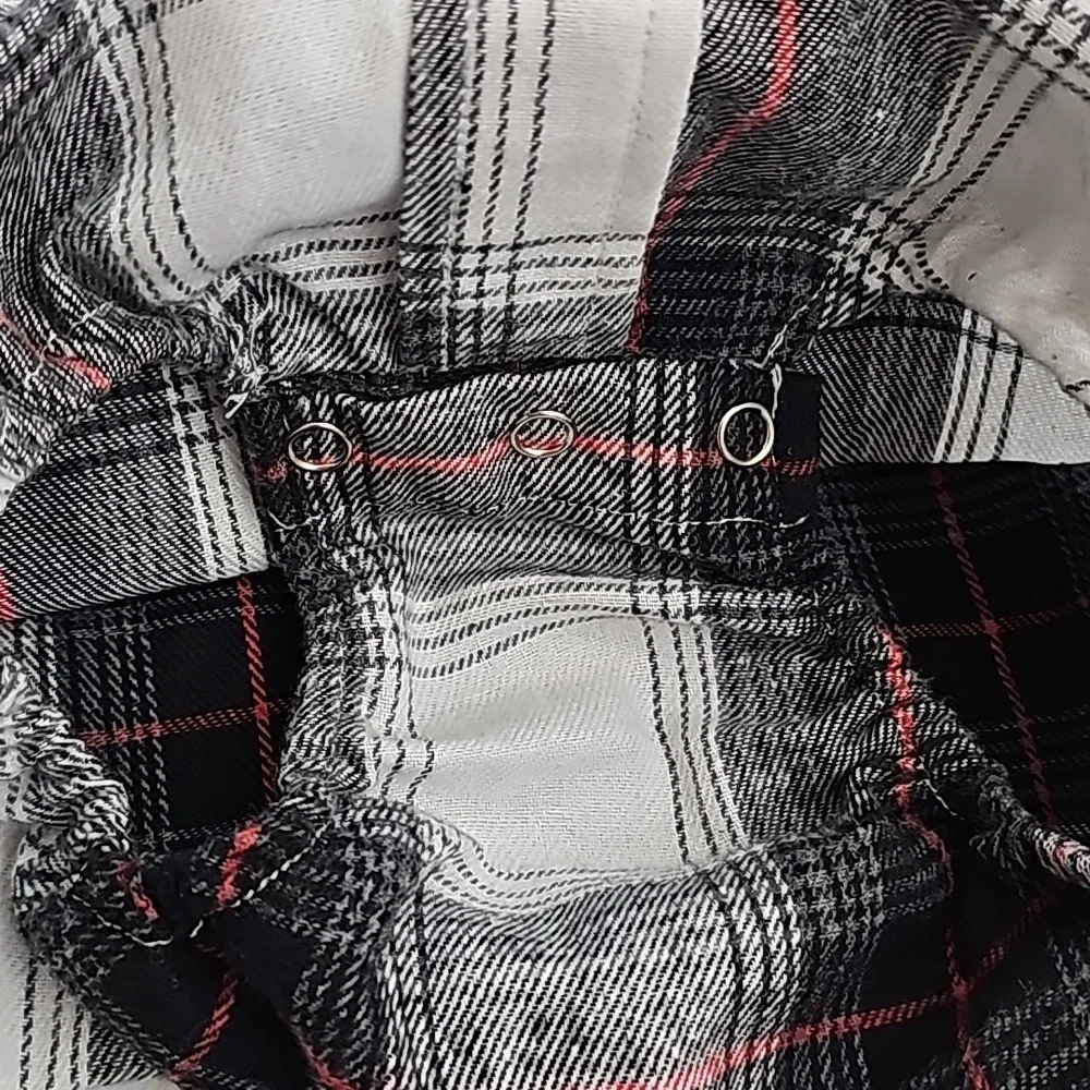 Nwot Sovereign Code Boys Black/Red/White/Gray Plaid Flannel Collared Onsie